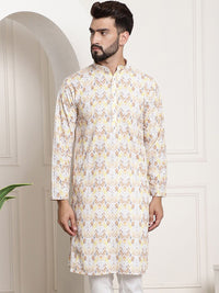 SOJANYA Floral Printed Mandarin Collar Kurta