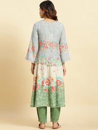 W Floral Printed Anarkali Kurta