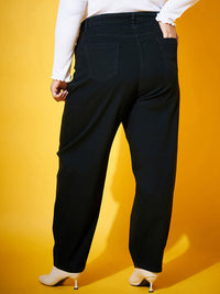 SASSAFRAS Curve Women Black Mid-Rise Comfort Clean Look Stretchable Jeans