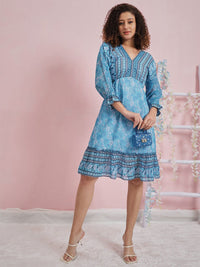 Athena Floral Printed Georgette Dress
