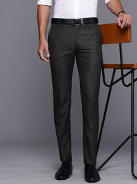 Raymond Men Textured Slim Fit Formal Trousers