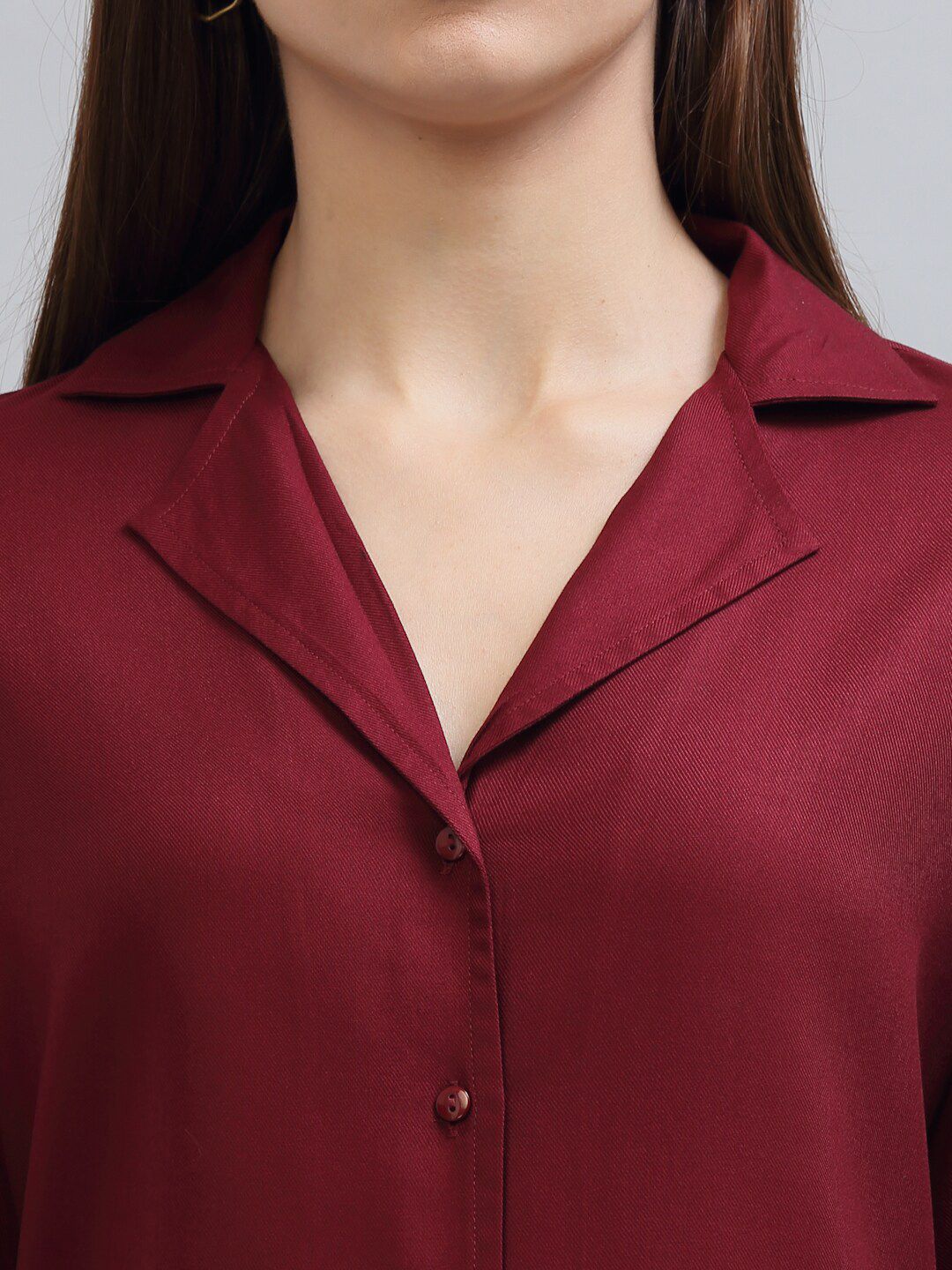 Style Quotient Women Maroon Formal Shirt