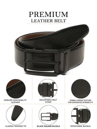 Teakwood Leathers Men Textured Leather Reversible Belt