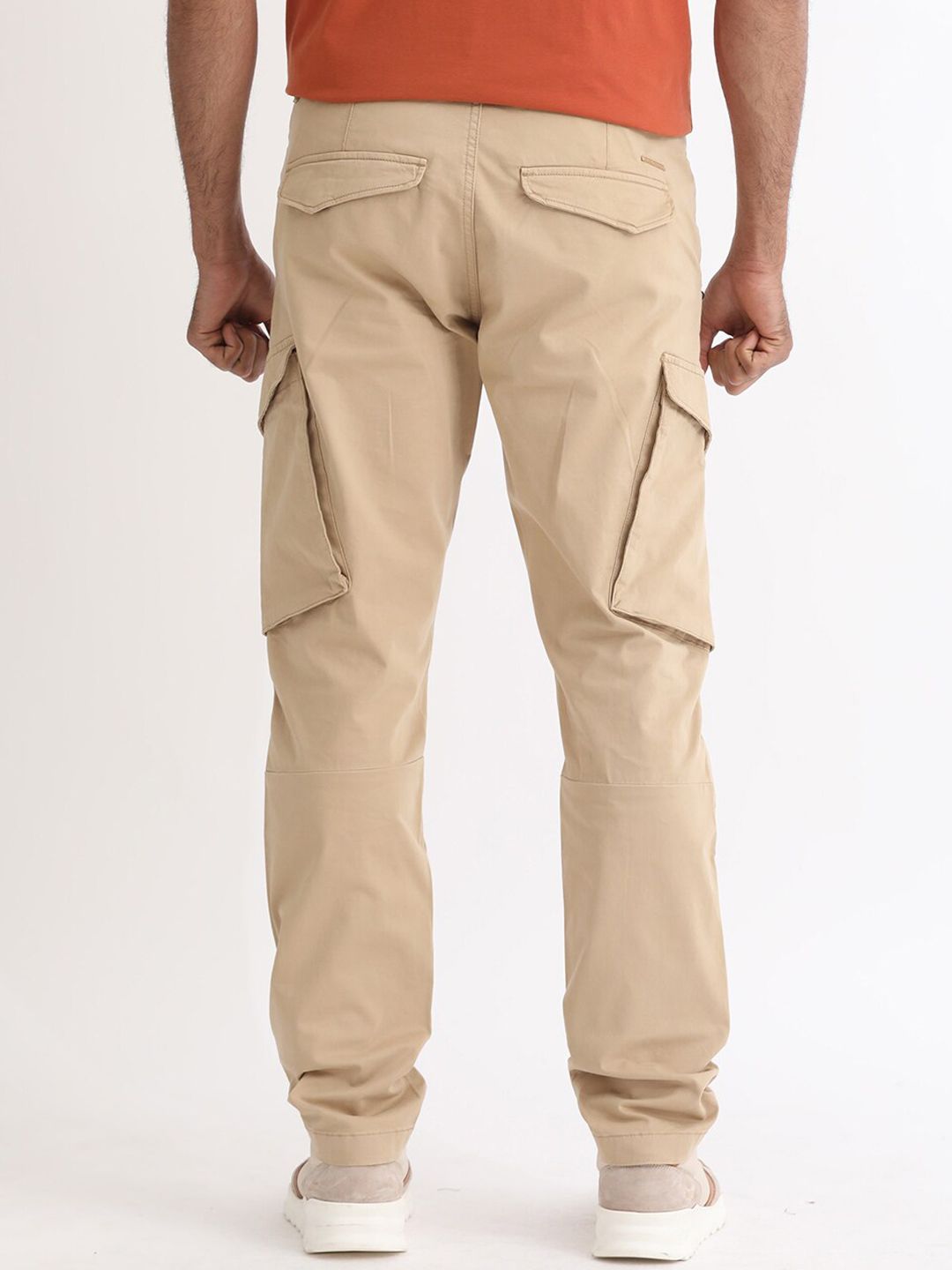 RARE RABBIT Men Cidar Regular Fit Mid-Rise Cotton Cargo Trouser