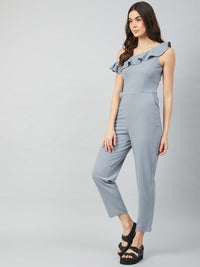 Athena Women Grey Solid Jumpsuit