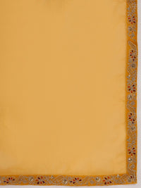 Indo Era Floral Embroidered Empire Liva A-Line Kurta With Palazzo & Dupatta