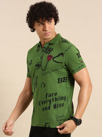 Being Human Brand Logo Printed Polo Collar Pure Cotton T-shirt