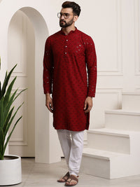 SOJANYA Kurta Kapas Tulen Dihiasi Labuci