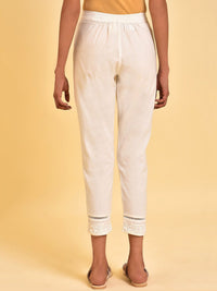 W Women White Slim Fit  Cigarette Trousers
