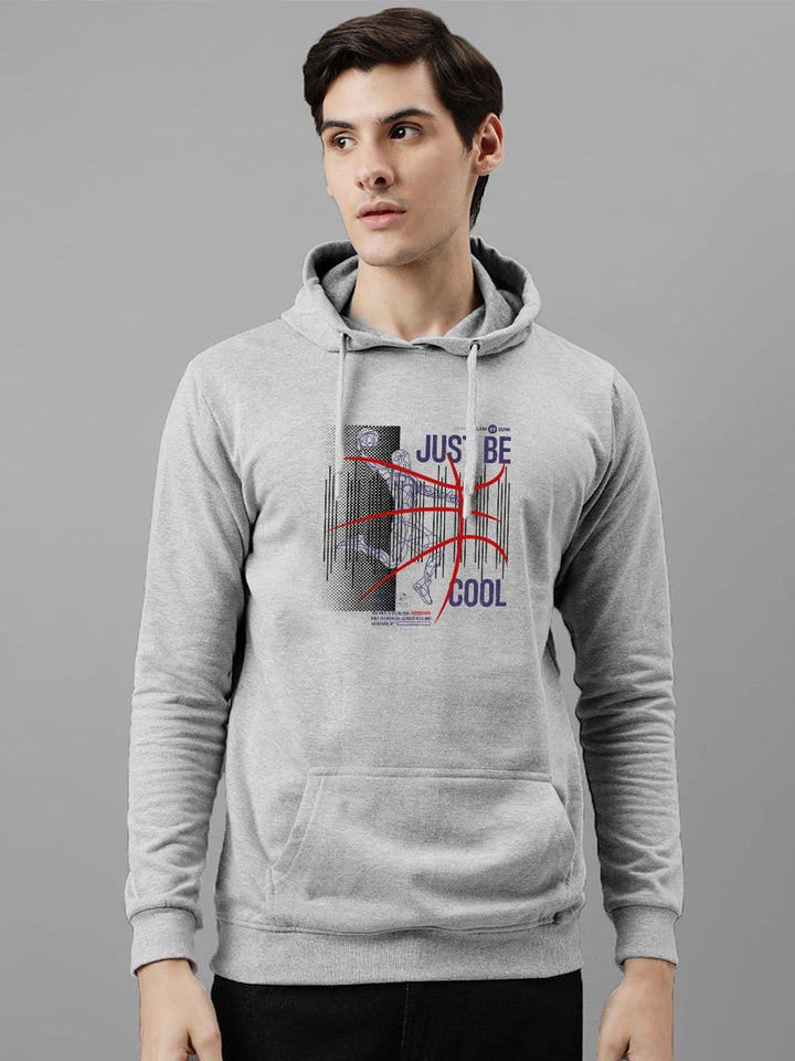 ADRO Men Printed Hooded Pullover Sweatshirt
