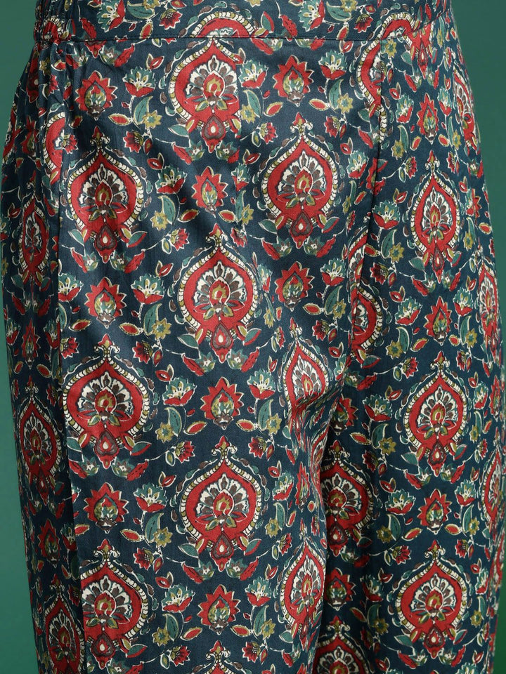 Indo Era Ethnic Motifs Printed Empire Pure Cotton Kurta with Trousers
