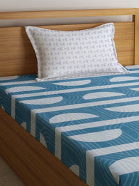KLOTTHE Geometric Printed 300TC Single Bedsheet With Pillow Cover