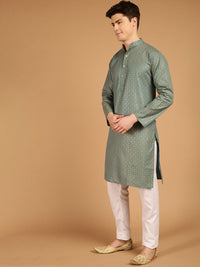 SOJANYA Ethnic Woven Design Cotton Linen Kurta