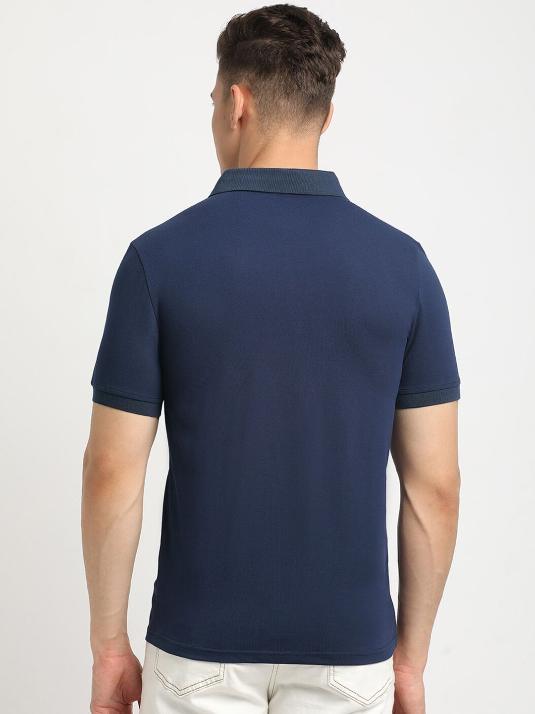 THE BEAR HOUSE Polo Collar Short Sleeves Slim Fit T-shirt