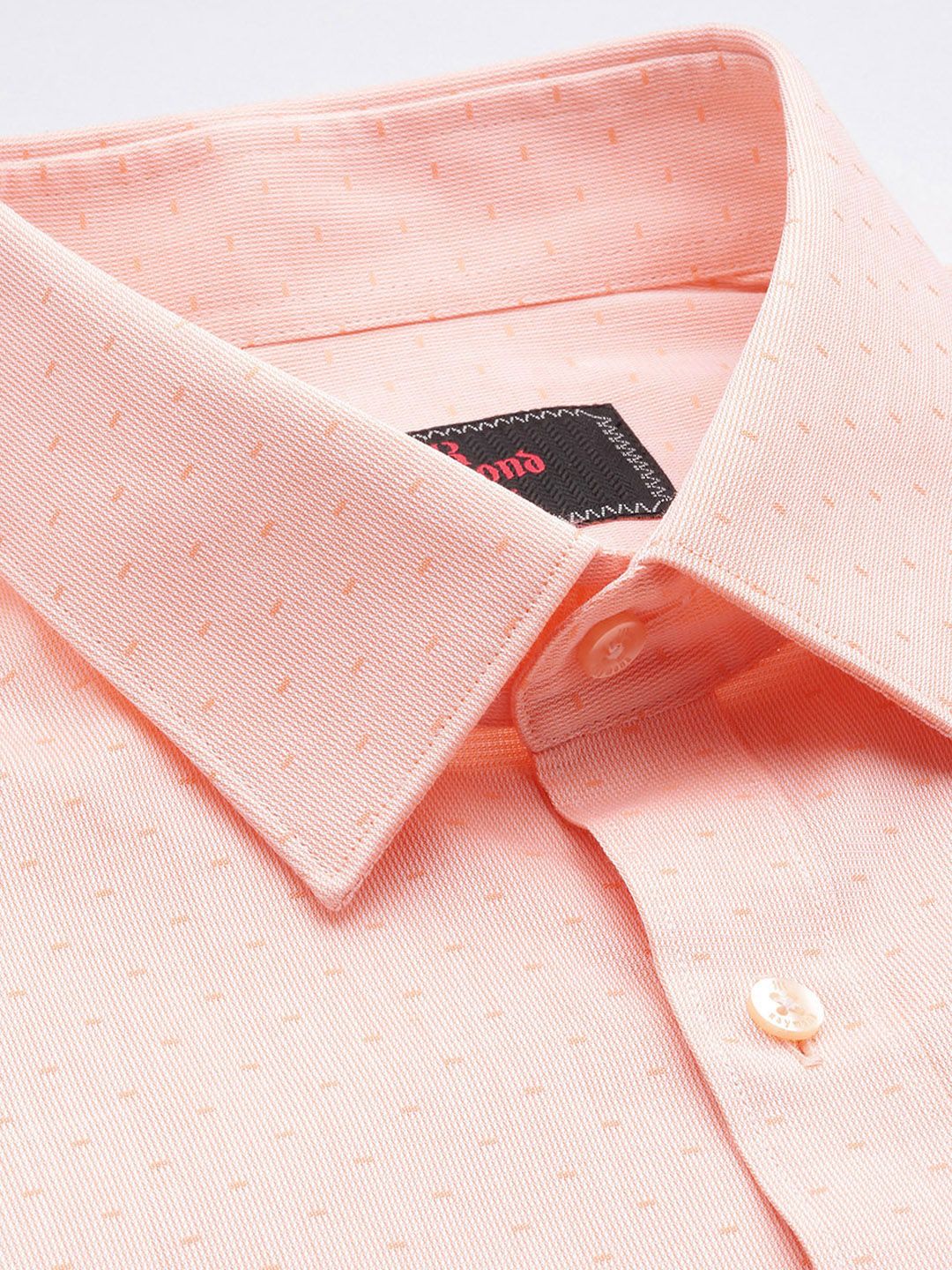Raymond Slim Fit Self Design Textured Pure Cotton Formal Shirt