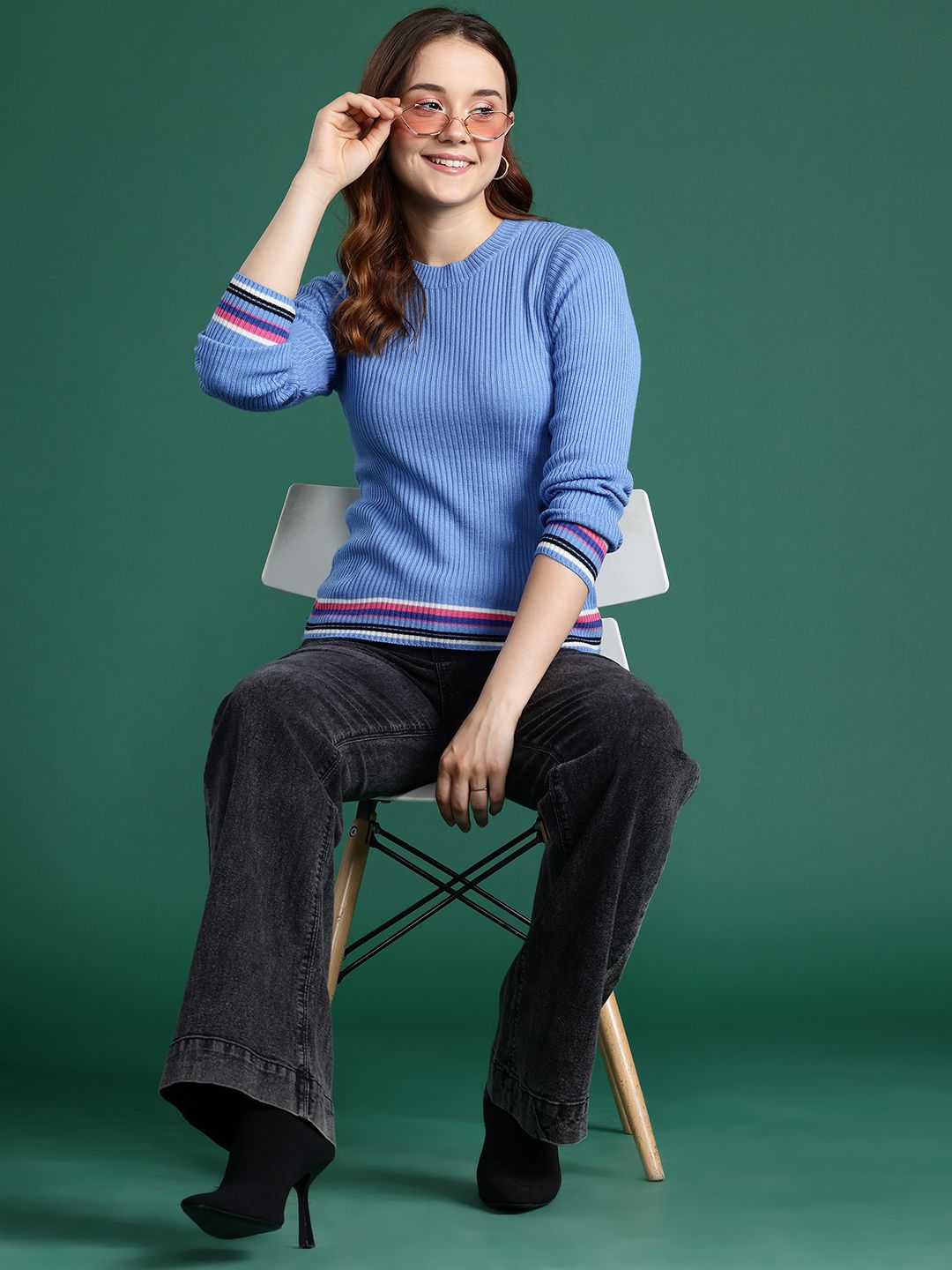 DressBerry Acrylic Ribbed Pullover