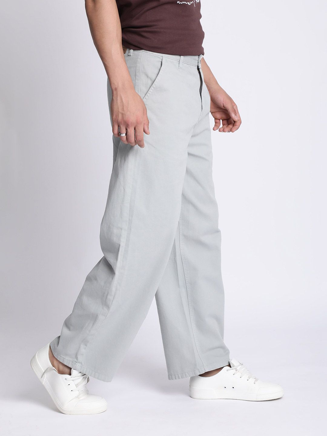 Bene Kleed Men Baggy Fit Pleated Chinos Trousers