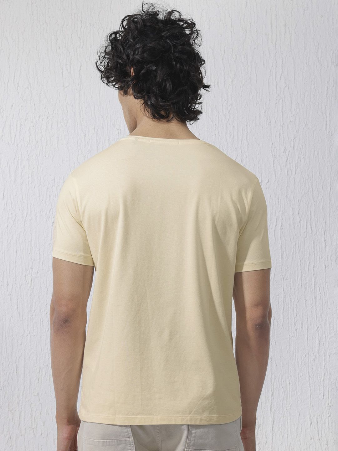 RARE RABBIT Men Eloise Round Neck Typography Printed Cotton Slim Fit T-Shirt