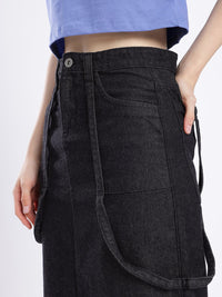 DressBerry Versatile Vogue Cargo Style Denim Maxi Skirt