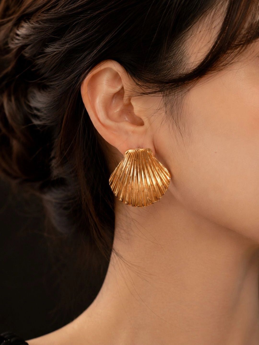 PANASH Gold-Plated Quirky Studs Earrings