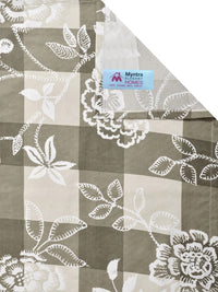 Myntra Elegant Homes Beige & Green Floral 300 TC King Double Bedsheet dengan 2 Sarung Bantal