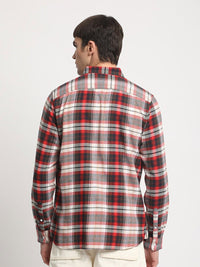 THE BEAR HOUSE Slim Fit Tartan Checks Opaque Checked Cotton Casual Shirt