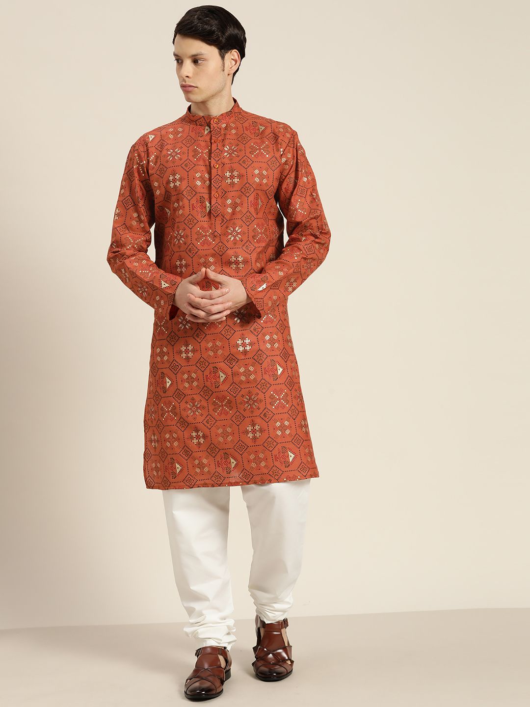 SOJANYA Printed Regular Kurta With Churidar