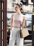 Lino Perros Beige Solid Handheld Bag with Sling Strap