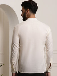 SOJANYA Mandarin Collar Roll Up Sleeves Kurta