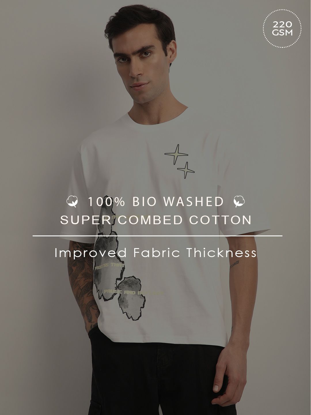 Difference Of Opinion Men Short Sleeve Oversized Crew Neck Printed Tshirt
