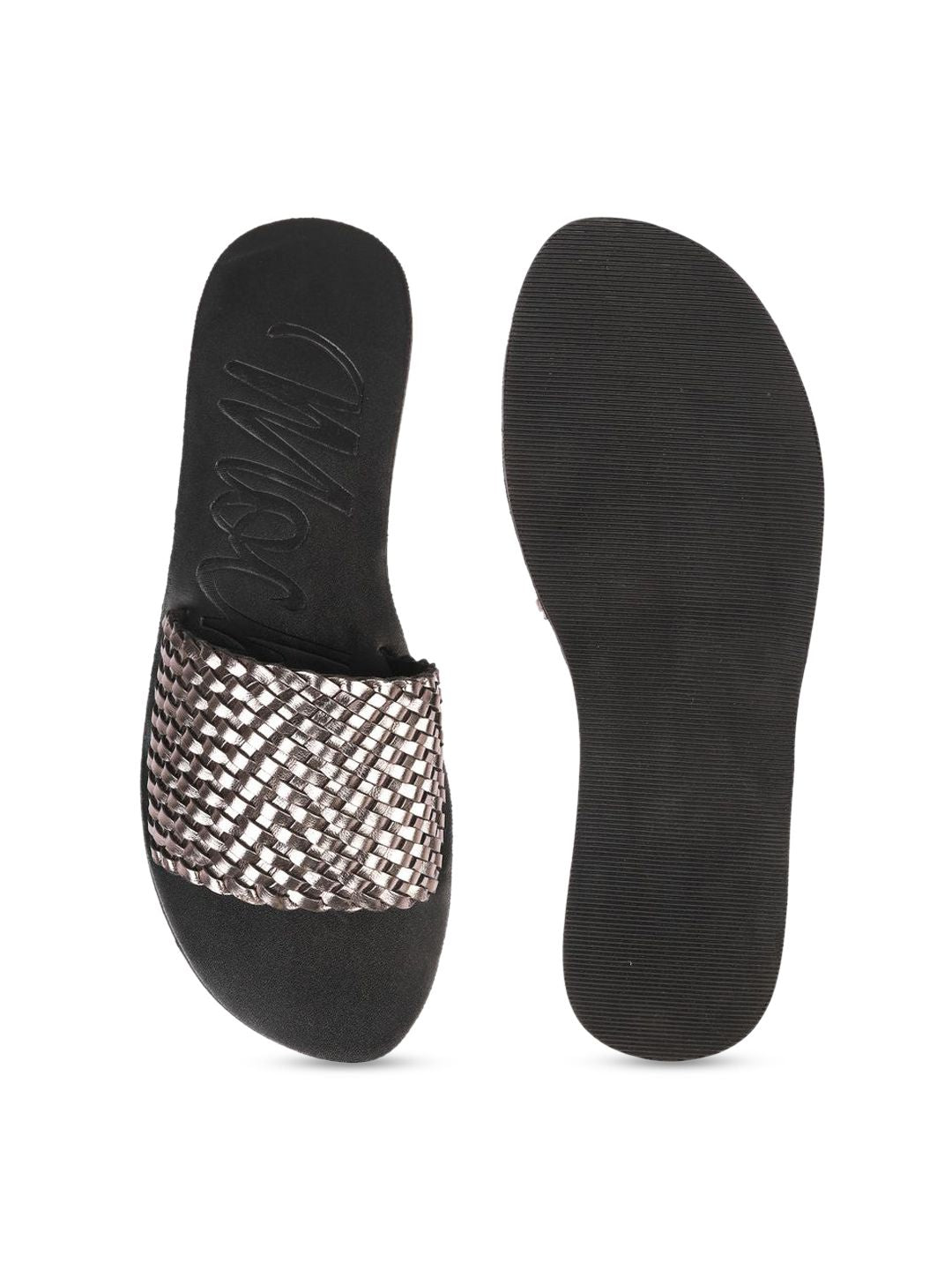 Mochi Women Embellished Open Toe Flats