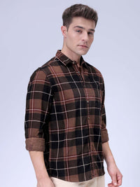 The Indian Garage Co Spread Collar Tartan Checked Casual Shirt