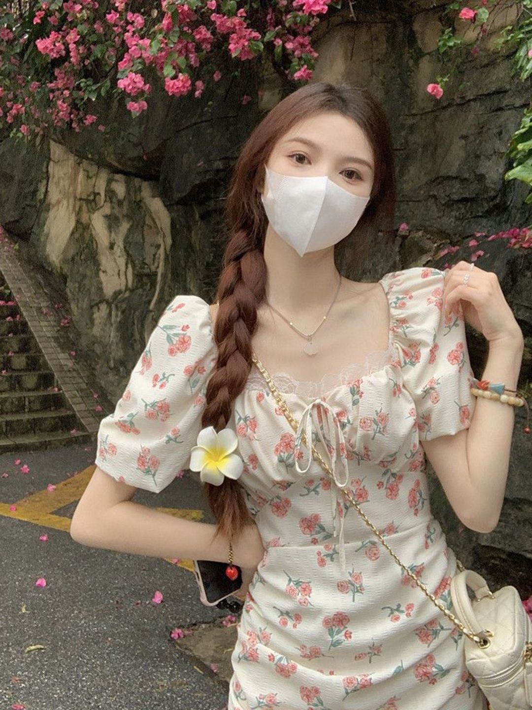 DressBerry Women Floral Print Puff Sleeves Fit & Flare Maxi Dress