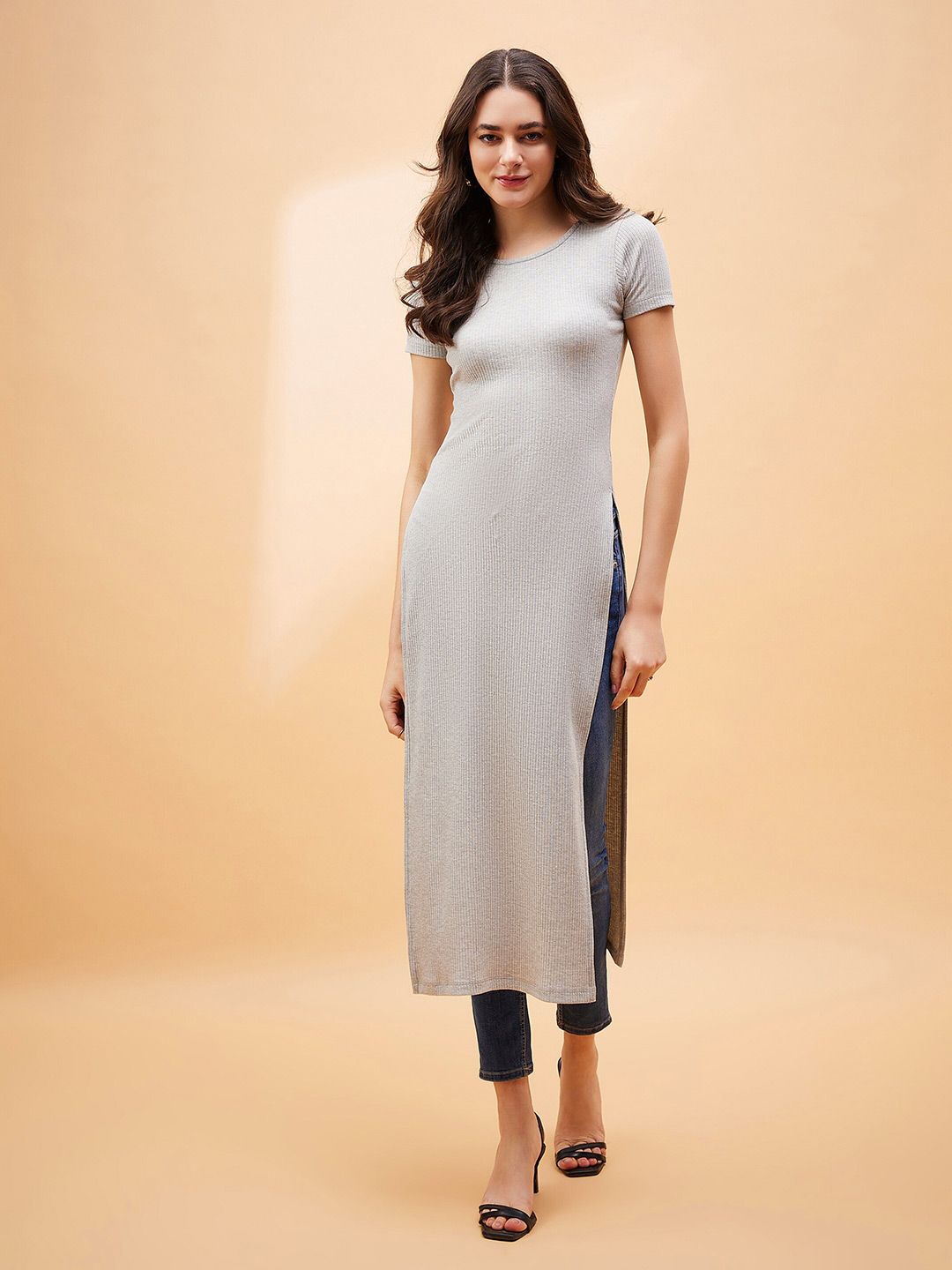 SASSAFRAS BASICS Striped Longline Cotton Top