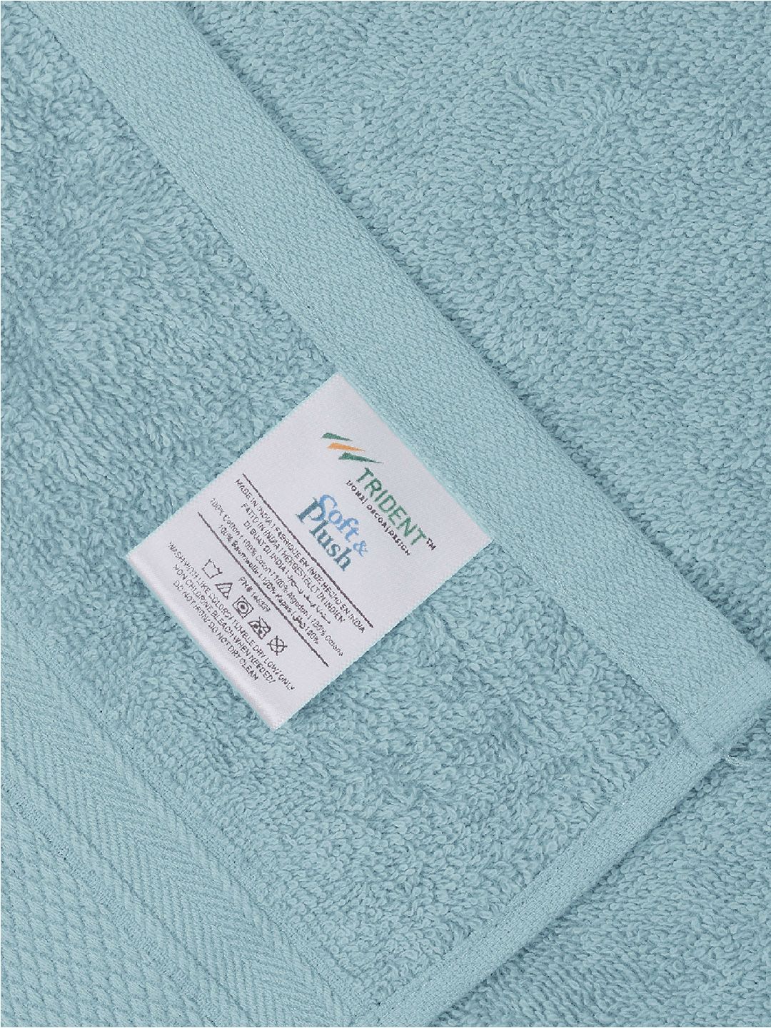 MYTRIDENT Set Of 6 Blue Solid 500 GSM Soft  Plush Pure Cotton Towel Set