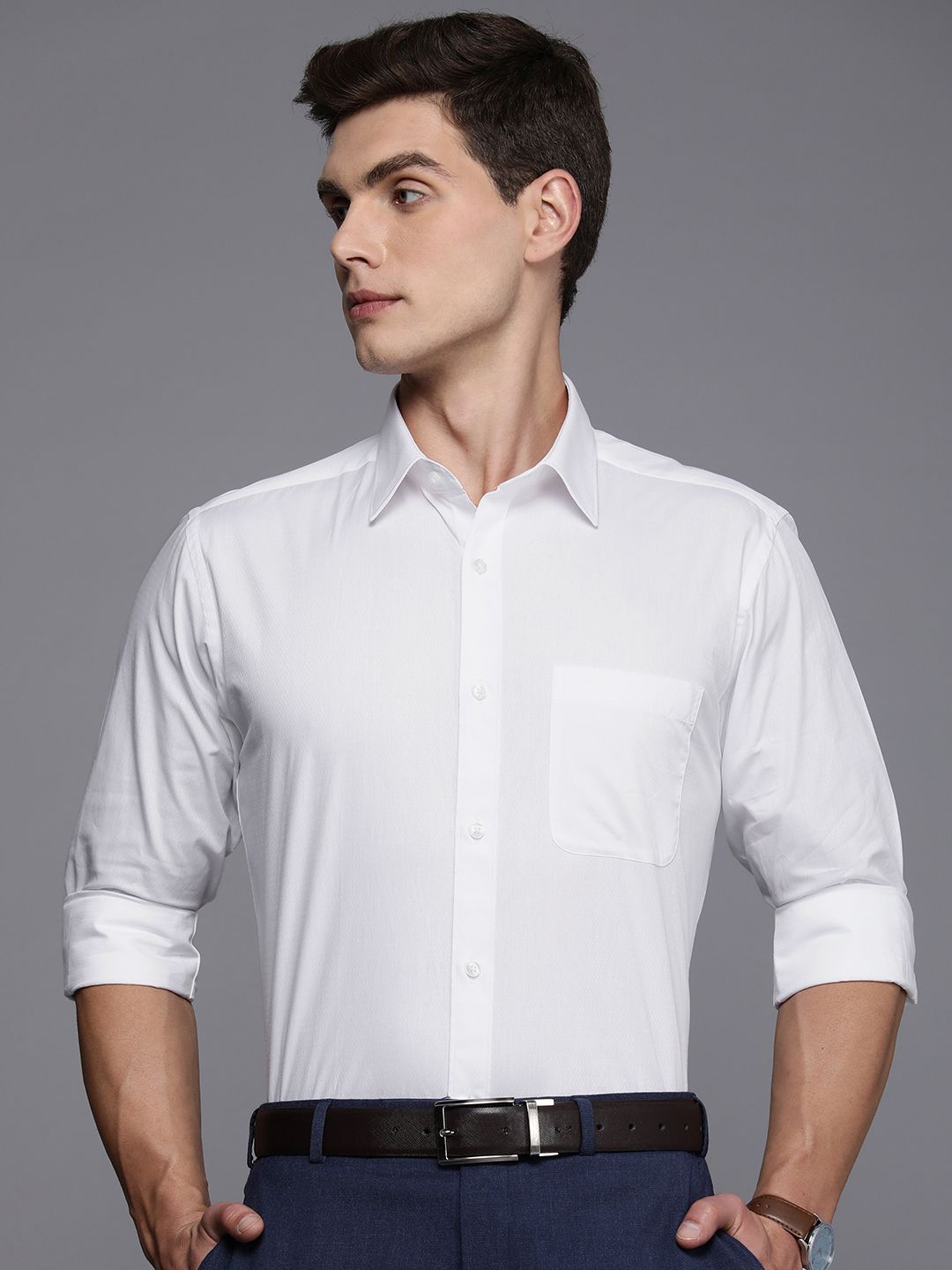 Raymond Pure Cotton Textured Slim Fit Formal Shirt