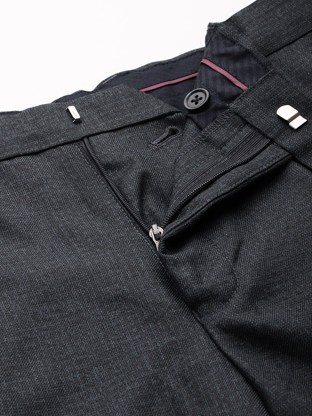 Raymond Men Textured Slim Fit Formal Trousers