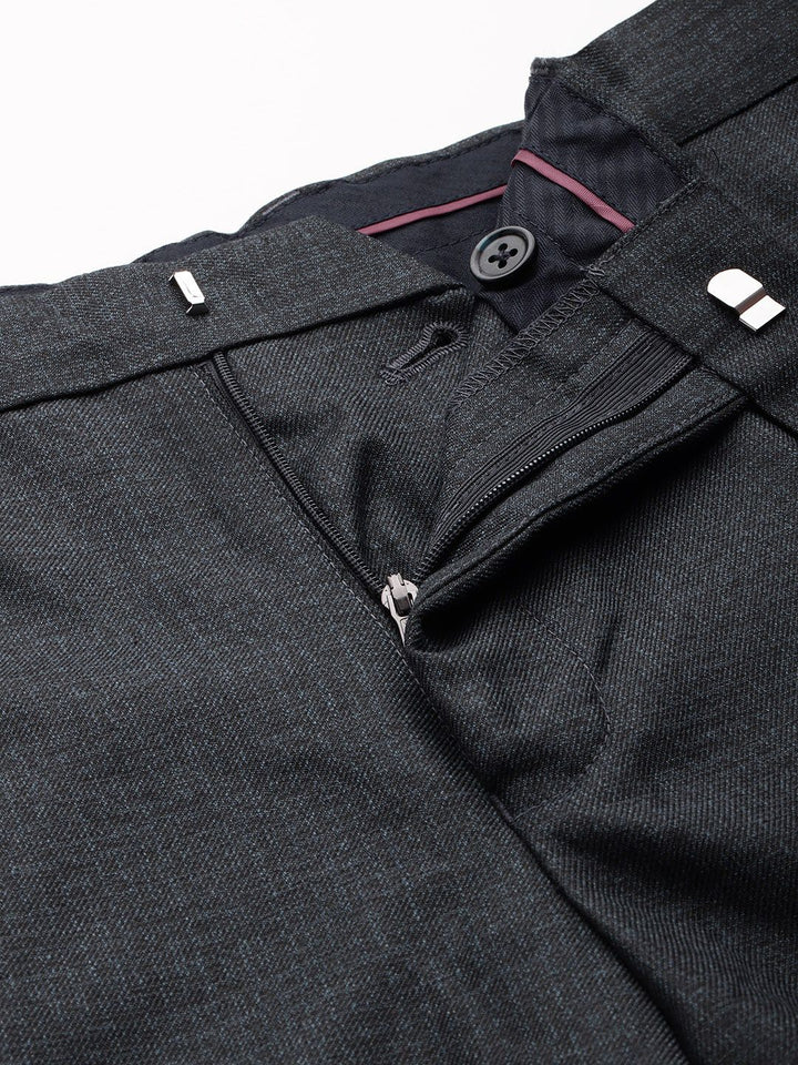 Raymond Men Textured Slim Fit Formal Trousers