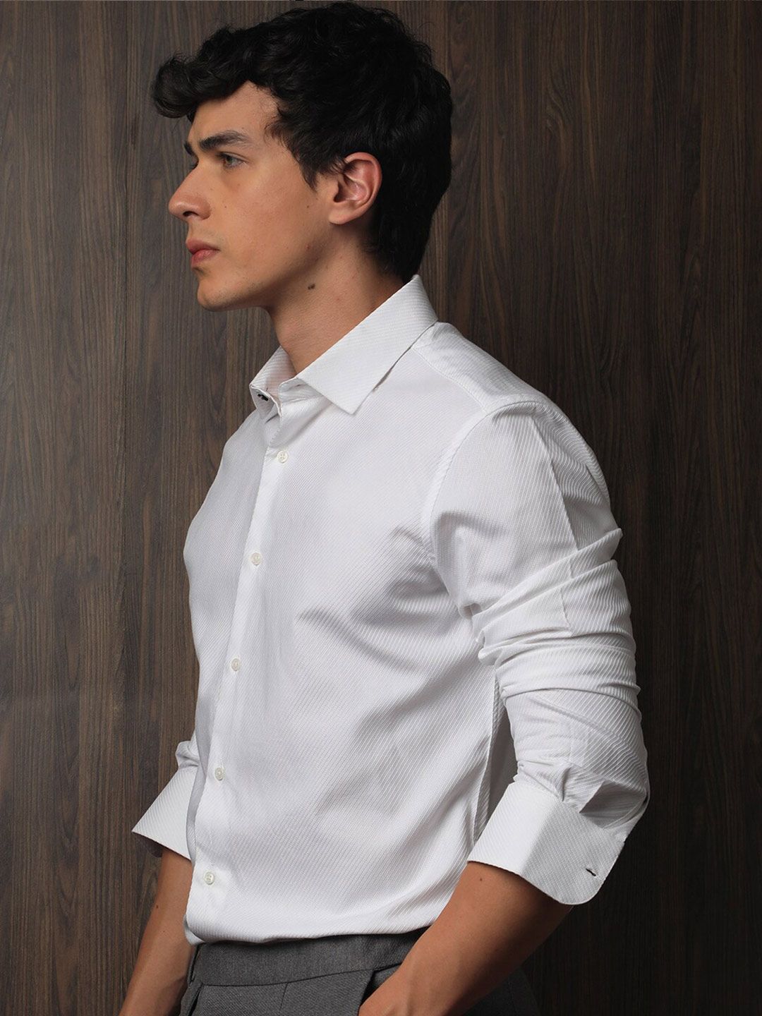 RARE RABBIT Men Hosa Slim Fit Opaque Cotton Shirt