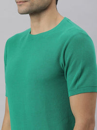 RARE RABBIT Men Clue Pure Cotton Slim Fit T-Shirt
