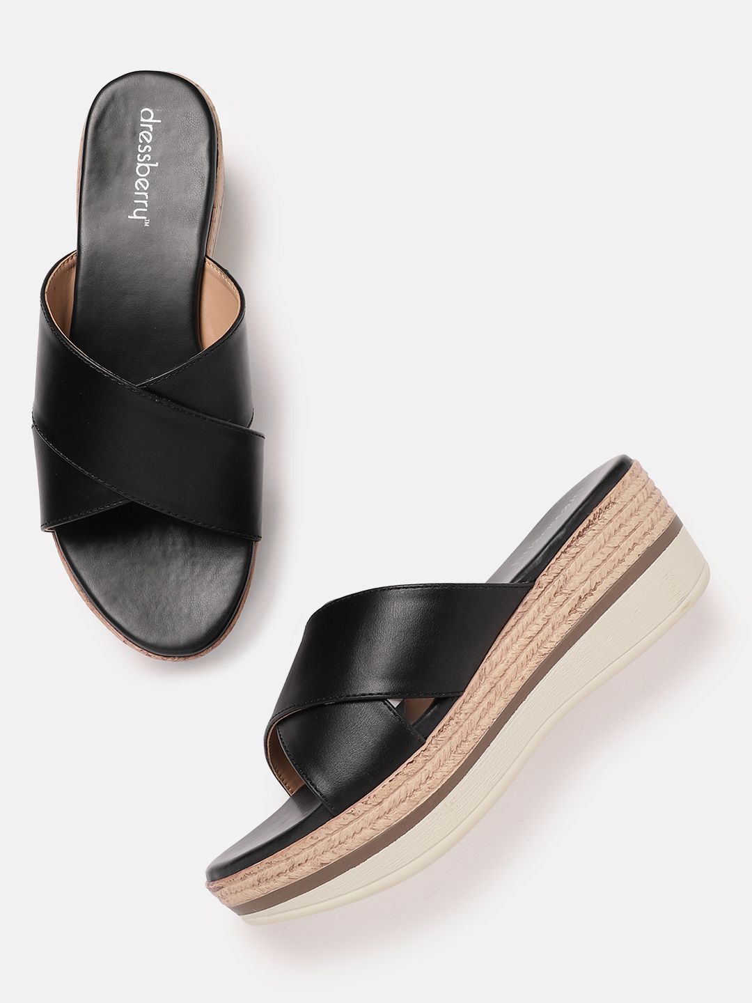 DressBerry Open Toe Flatform Heels