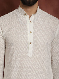 SOJANYA Lelaki Off-White Straight Kurta