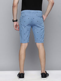 The Indian Garage Co Men Blue Conversational Printed Slim Fit Regular Shorts