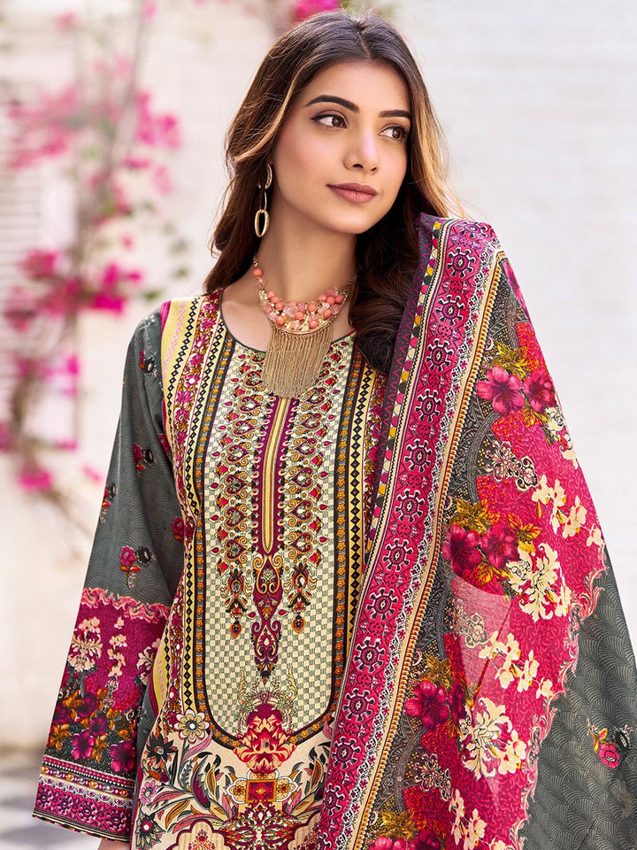 Varanga Women Printed Regular Beads and Stones Kurta with Trousers & With Dupatta