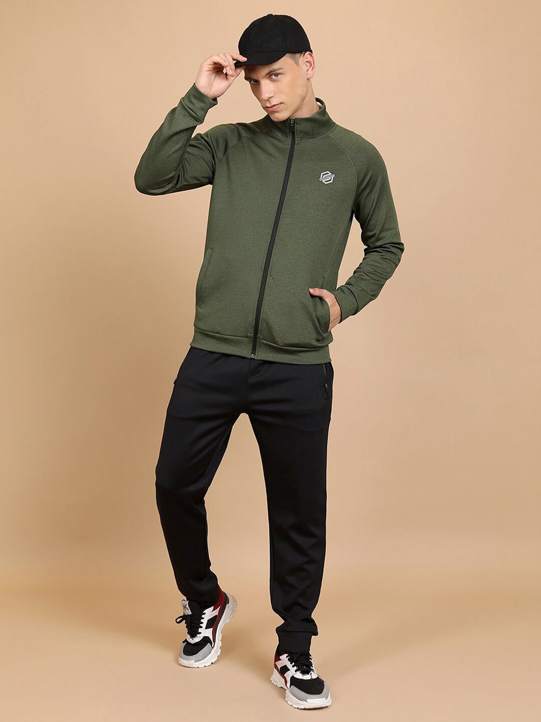 HIGHLANDER Mock Collar Front-Open Sweatshirt