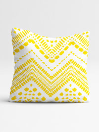 STITCHNEST Teal & Yellow Set of 5 Geometric Printed 18" X 18" Square Cushion Covers