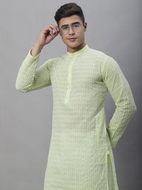 SOJANYA Ethnic Motifs Embroidered Pure Cotton Kurta With Churidar