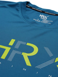 HRX By Hrithik Roshan Training Men Blue Beast Rapid-Dry Brand Carrier T-shirt