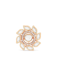 Zaveri Pearls Rose Gold-Plated CZ-Studded Adjustable Finger Ring