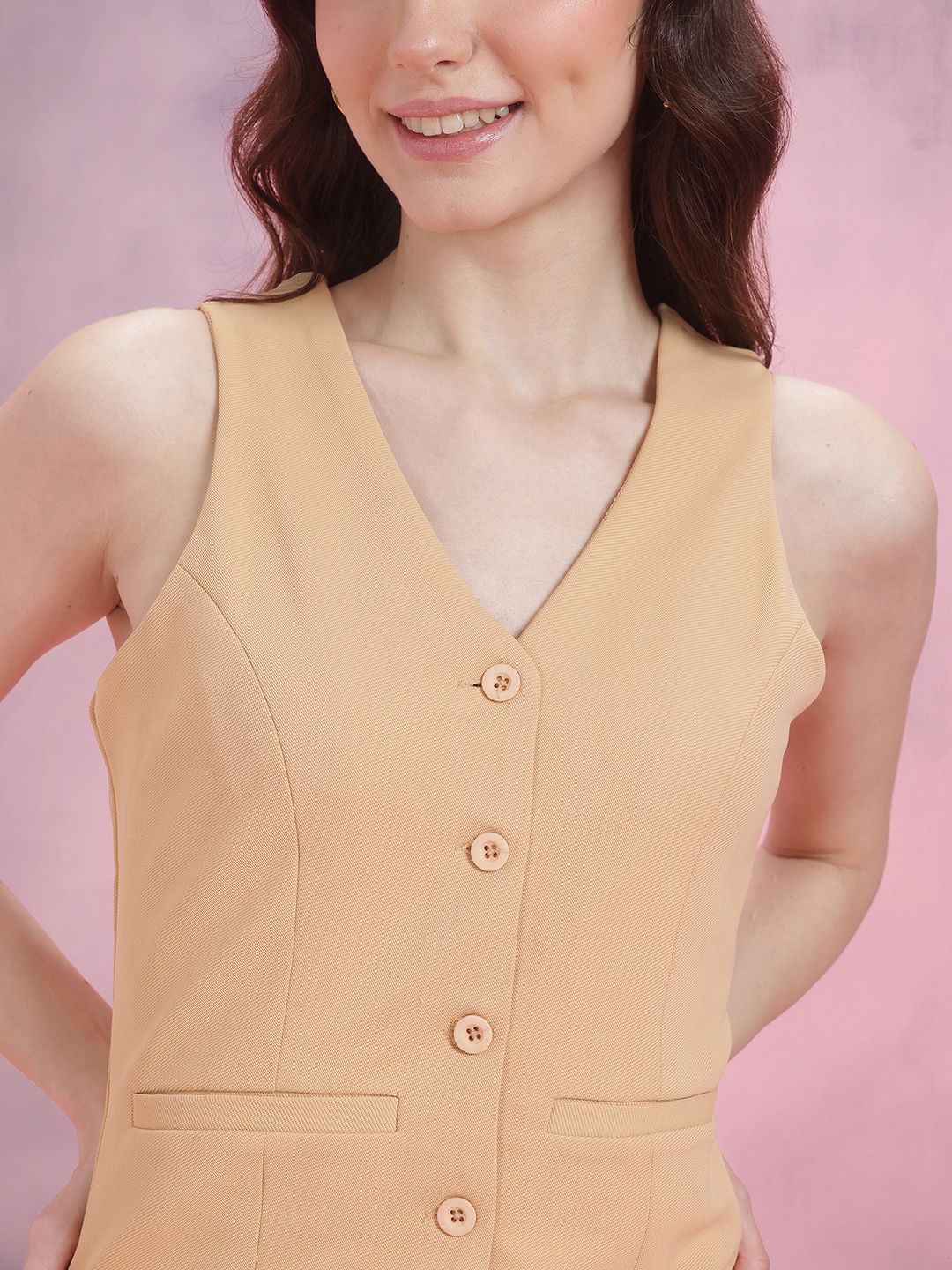 DressBerry Single-Breasted Waistcoat with Wide-Leg Trousers